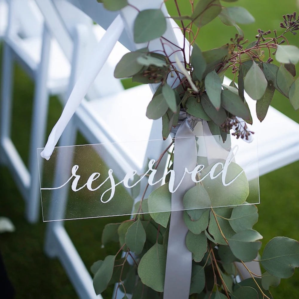 Wedding ‘reserved’ signs